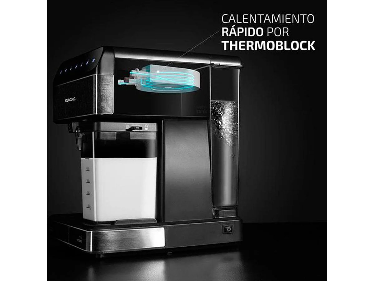 Cafetera semiautomática Cecotec Power Instant-ccino 20 Touch Nera 1350W 20 bares negro/inox
