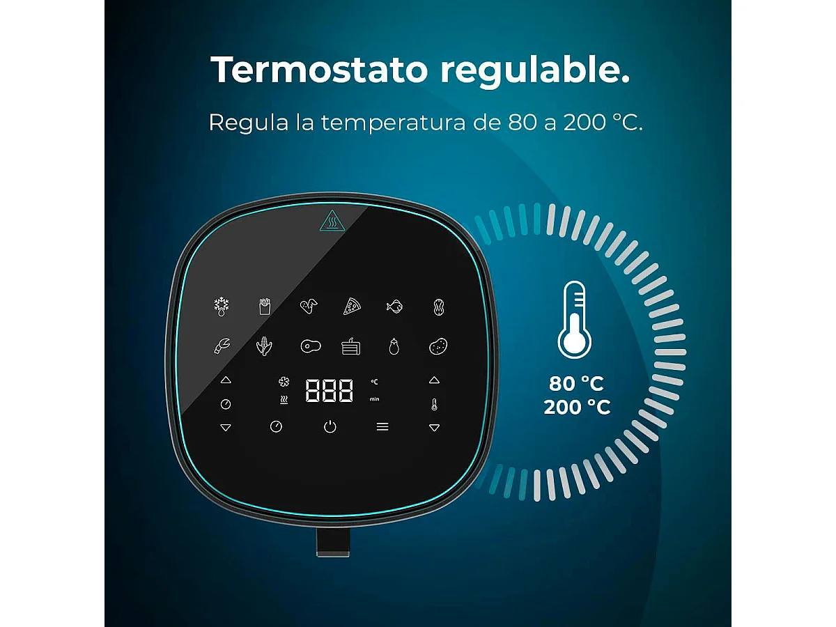Freidora de aire Cecotec Cecofry Fantastik Window 6500 1700W 6,5L con ventana negro