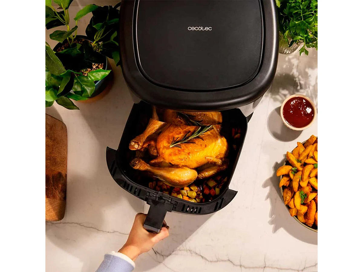 Freidora de aire Cecotec Cecofry Bombastik 6000 1700W 6L 12 modos de cocinado negro