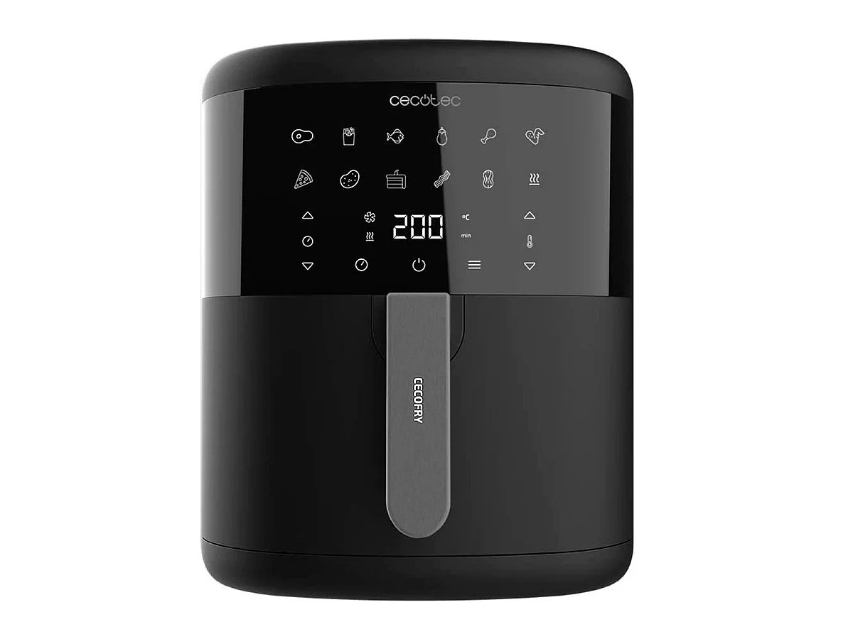 Freidora de aire Cecotec Cecofry Bombastik 6000 1700W 6L 12 modos de cocinado negro