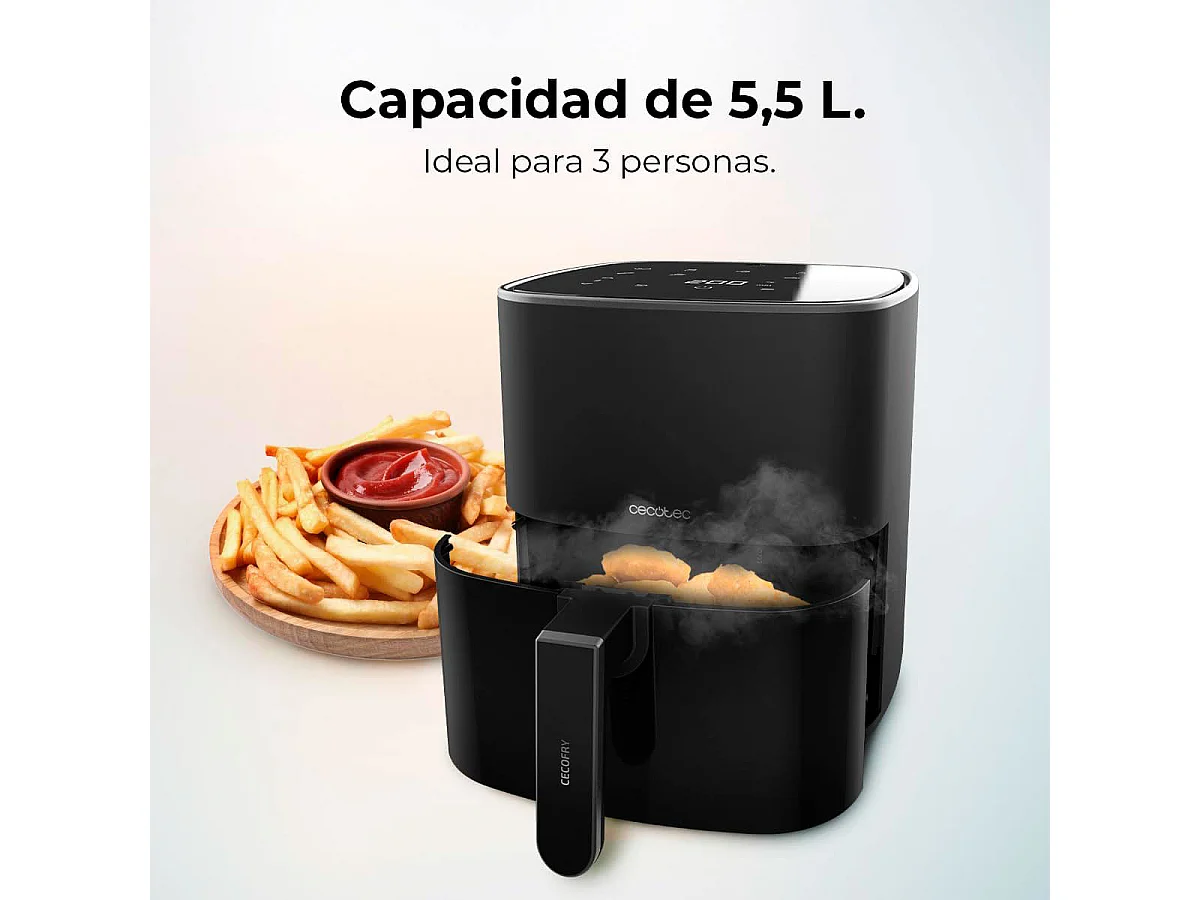 Freidora de aire Cecotec Cecofry Fantastik 5500 1500W 5,5L negro