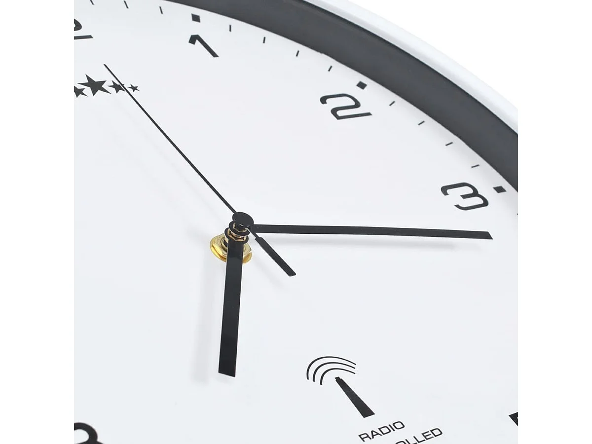 Reloj de pared Cloc radiocontrol blanco/negro Ø31 cm