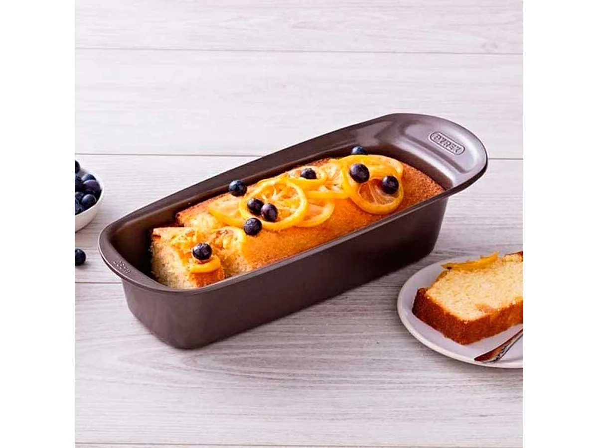 Molde de plum cake Asimetría Pyrex con bordes antiadherente inox 30 cm