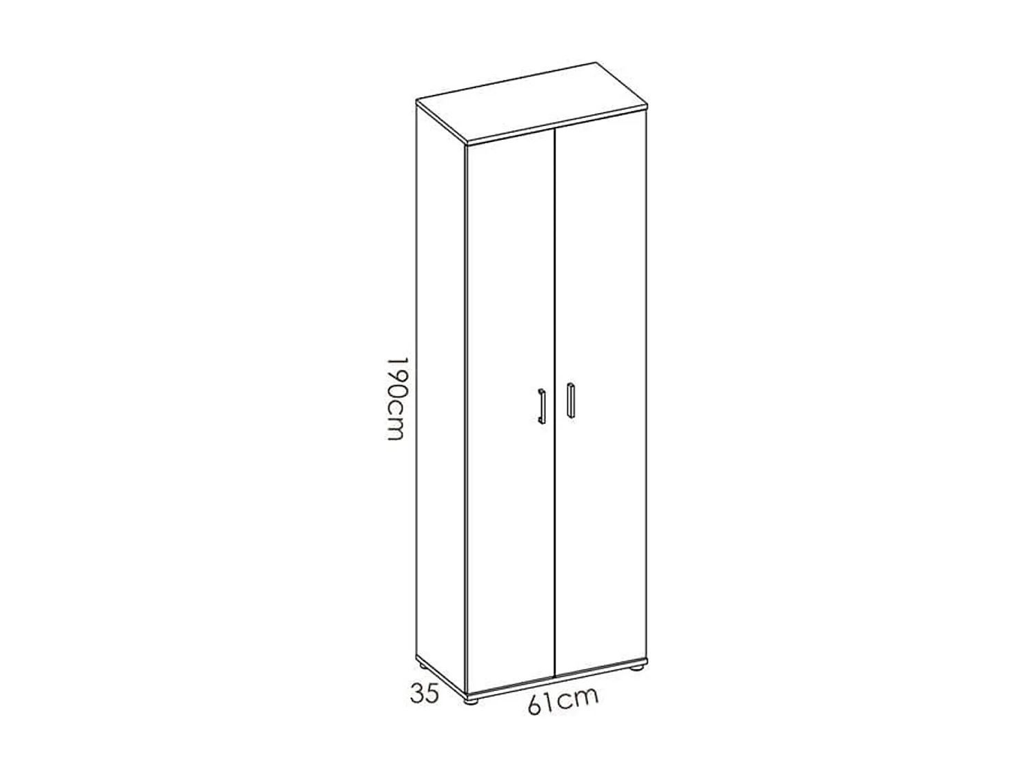 Armario auxiliar Fit 8 compartimentos blanco 190x61x35 cm