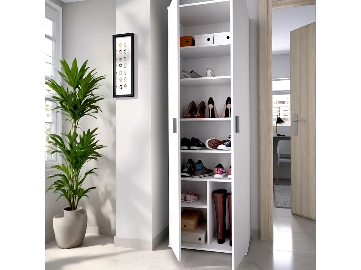 Armario auxiliar Fit 8 compartimentos blanco 190x61x35 cm