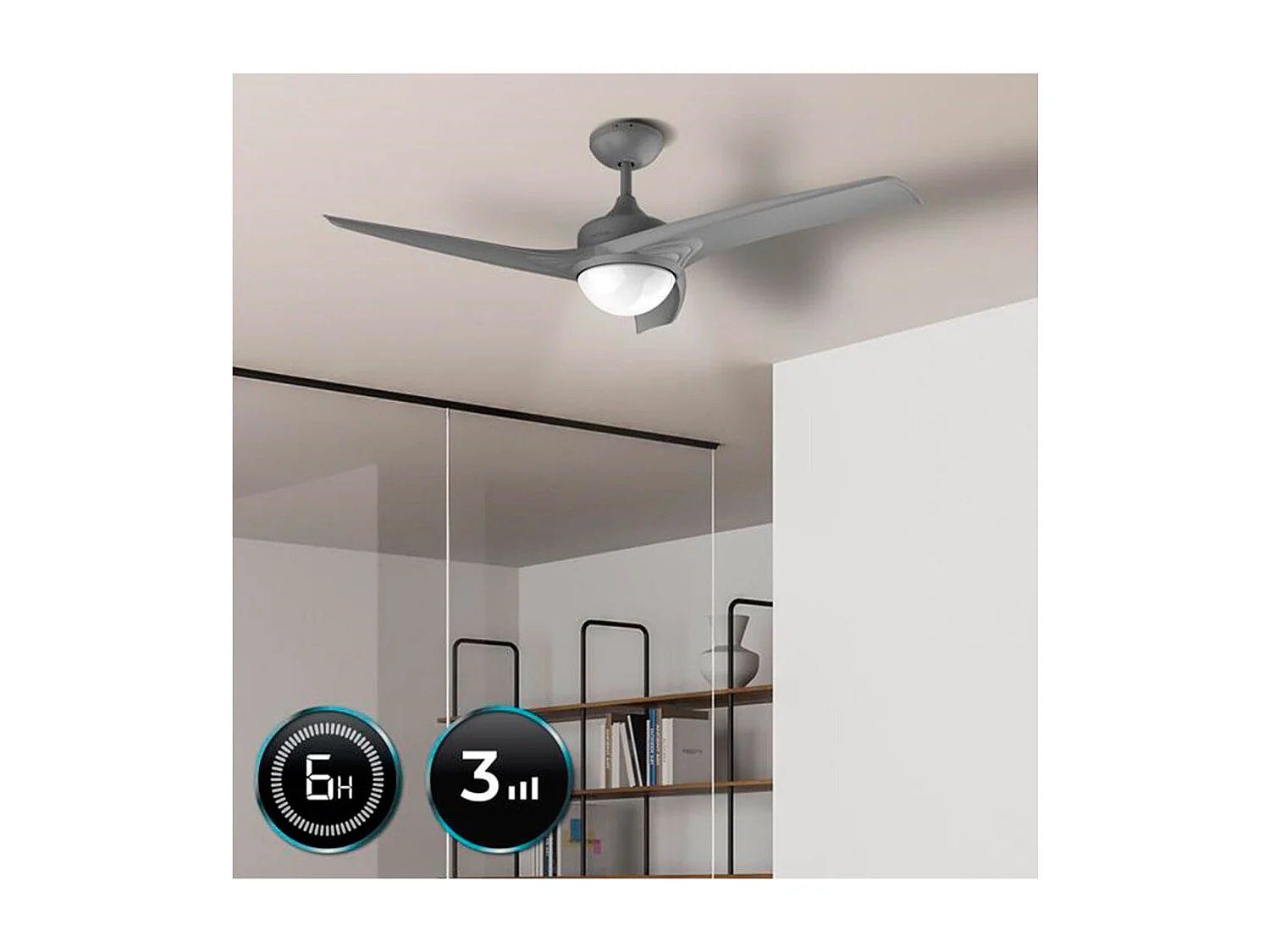 Ventilador de techo Cecotec EnergySilence 560 60W 3 velocidades gris Ø132x43 cm