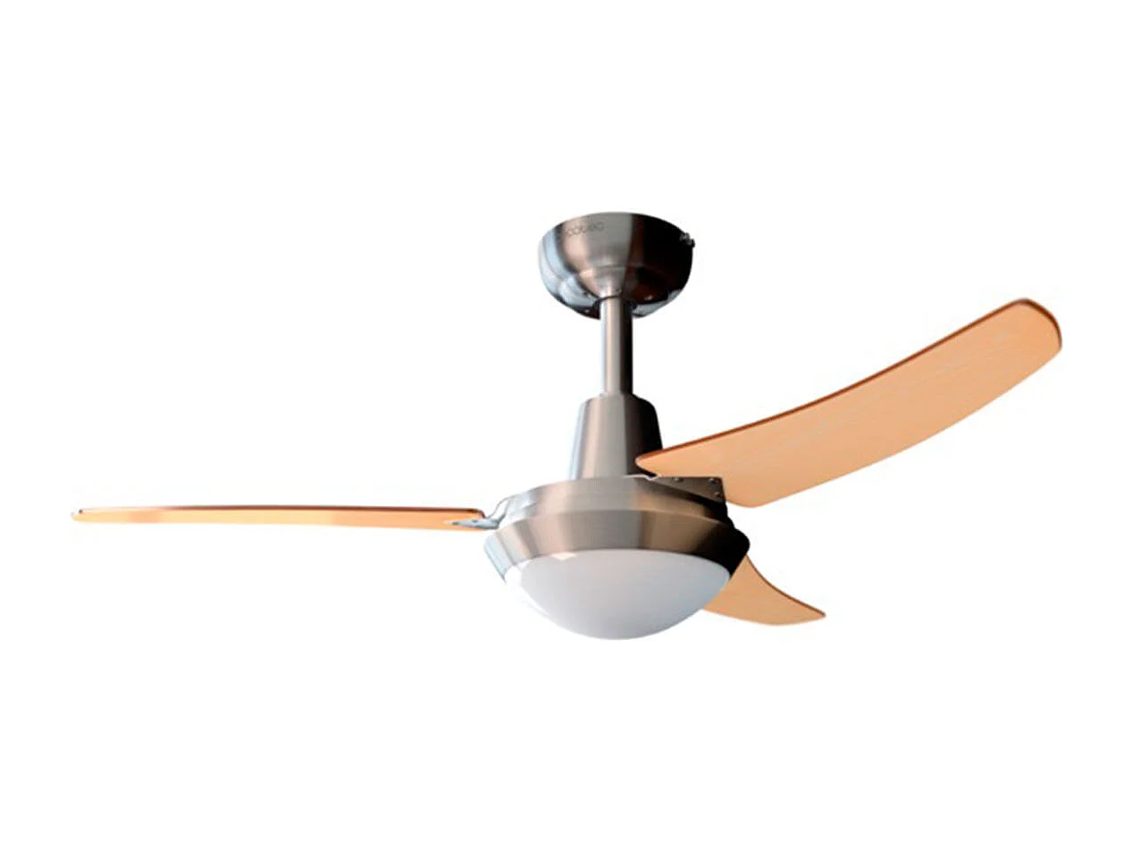 Ventilador de techo EnergySilence Aero 480 con mando 65W 3 velocidades 3 aspas natural/inox