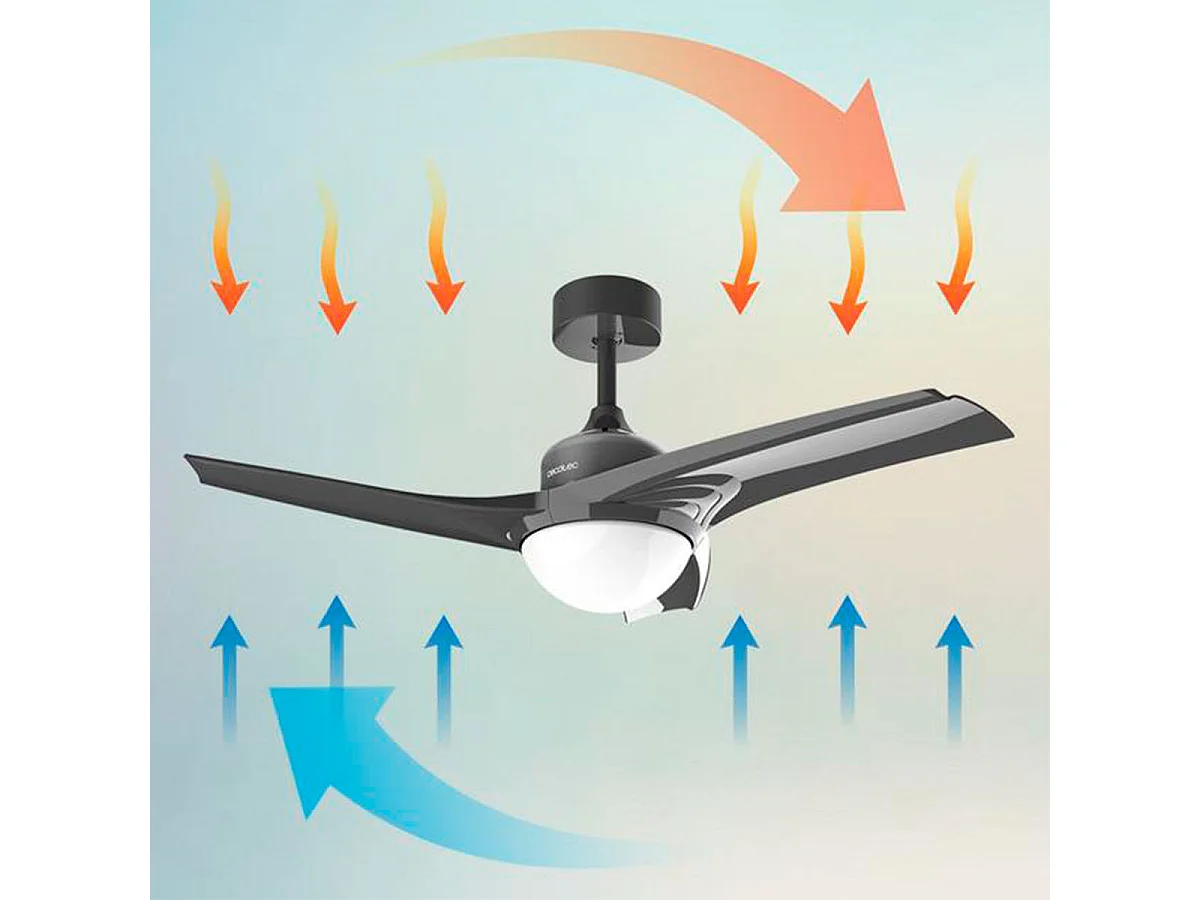 Ventilador de techo Cecotec EnergySilence Aero 470 49W función verano/invierno gris Ø106 cm