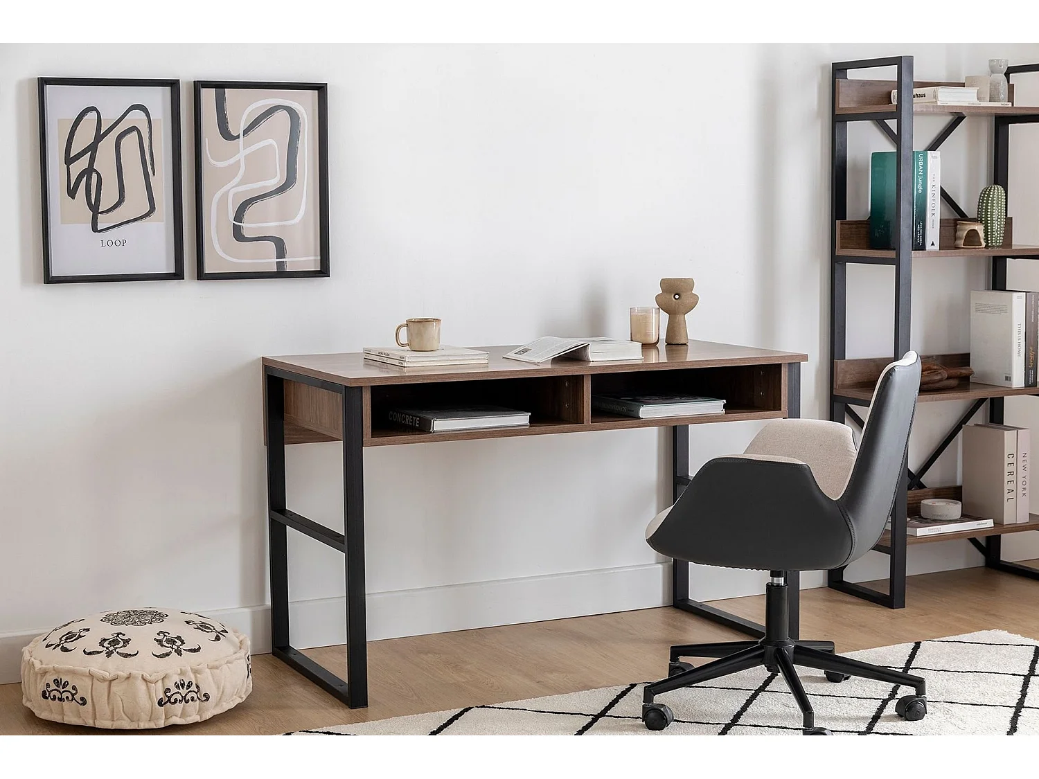 Bureau en bois "Nove" - 120 x 60 x 75 cm - Noyer