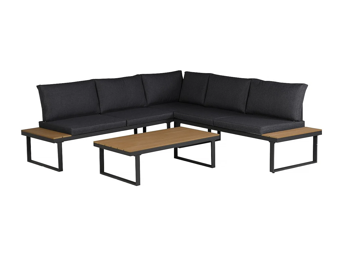 Sofá rinconera "Fiora" muebles de jardín - 5 plazas - Gris