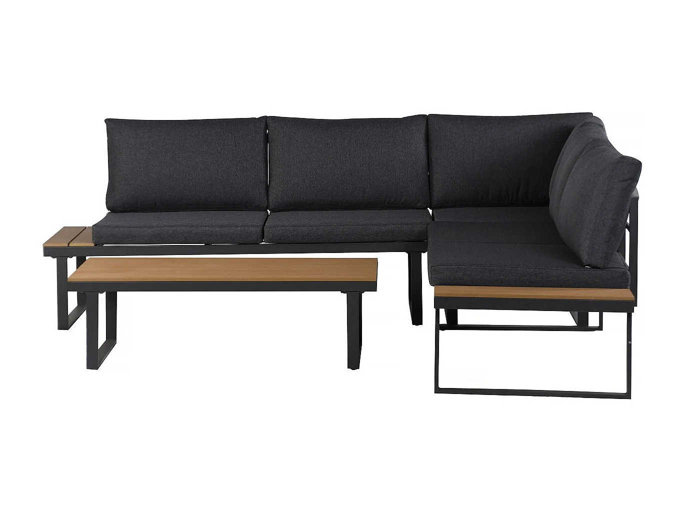 Sofá rinconera "Fiora" muebles de jardín - 5 plazas - Gris