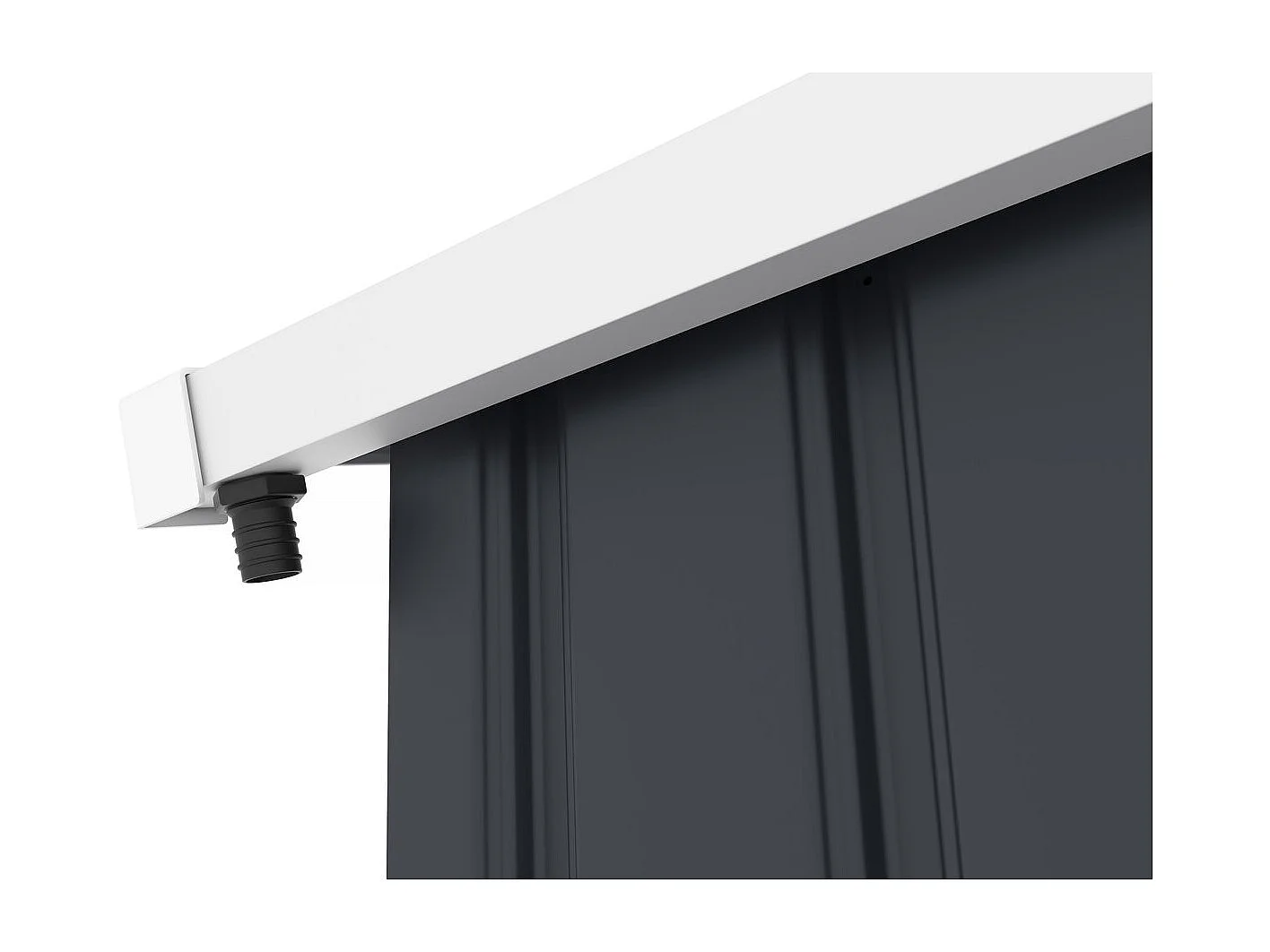 Garage métal "Houston" 18,56m² avec gouttière - Anthracite, résistant aux intempéries et écologique