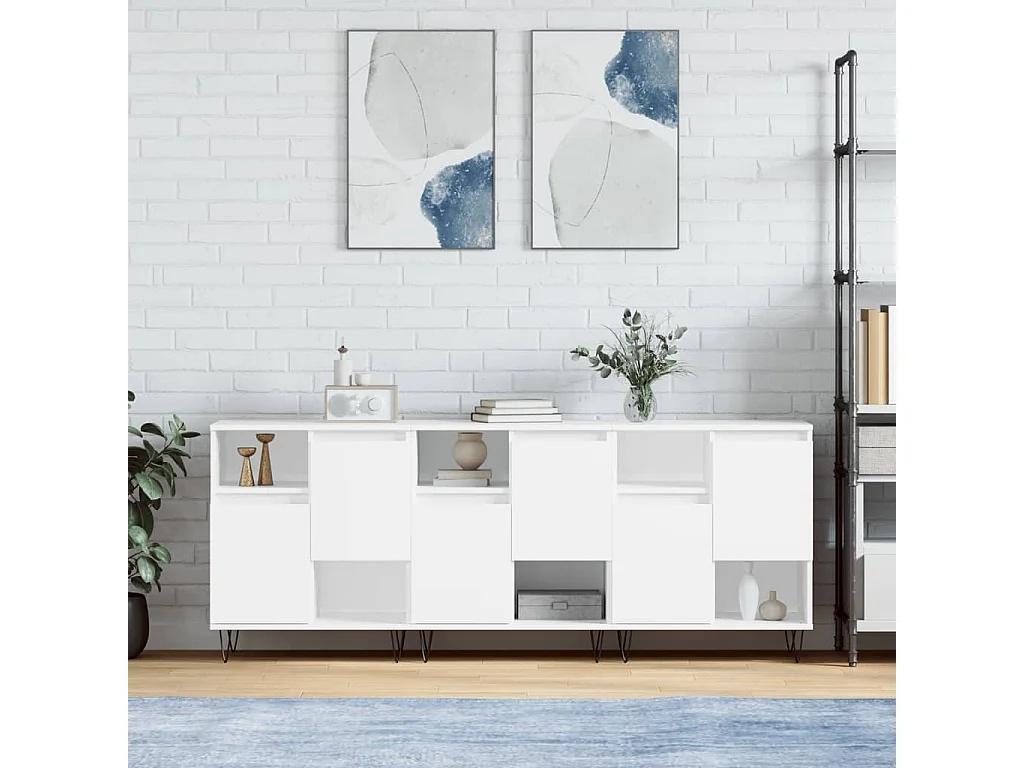 Sideboards 3 Stk. Weiß Holzwerkstoff