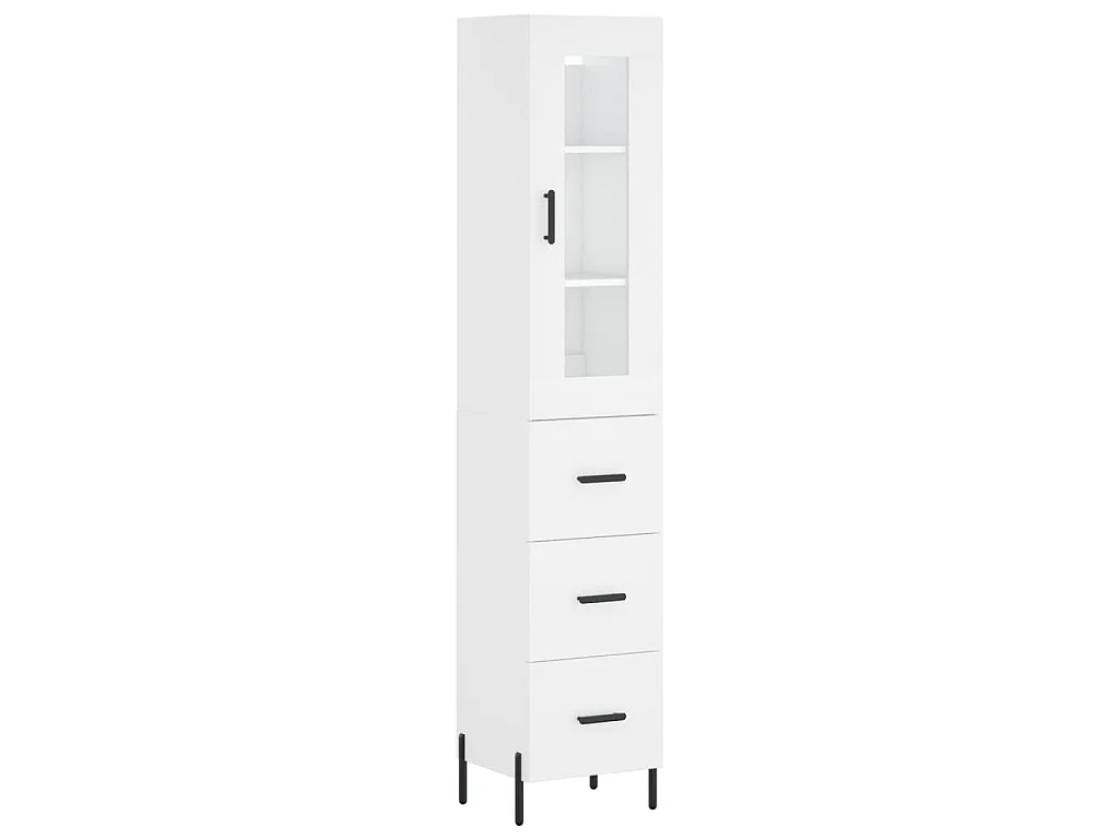 Highboard Weiß 34,5x34x180 cm Holzwerkstoff