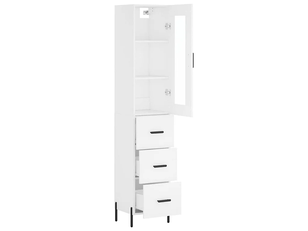 Highboard Weiß 34,5x34x180 cm Holzwerkstoff