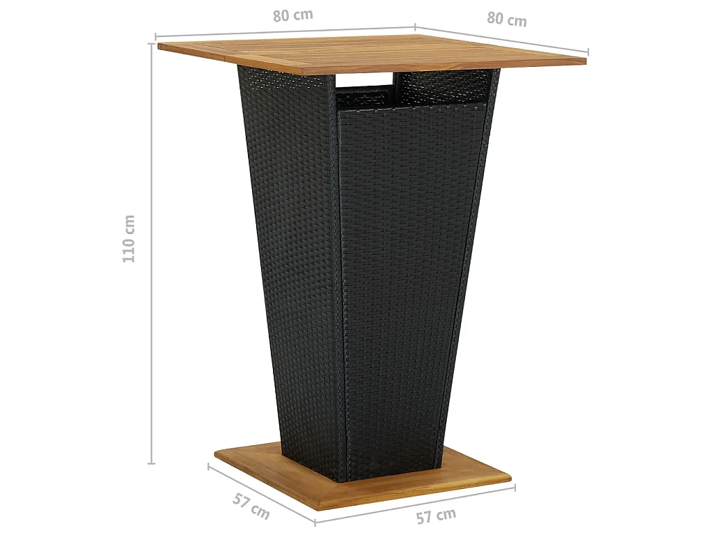 Ensemble de bar de jardin 5 pcs et coussins Résine tressée Noir