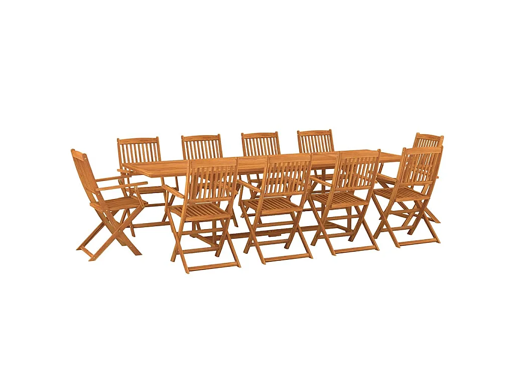 Ensemble à manger de jardin 11 pcs 280x90x75 cm bois d'acacia
