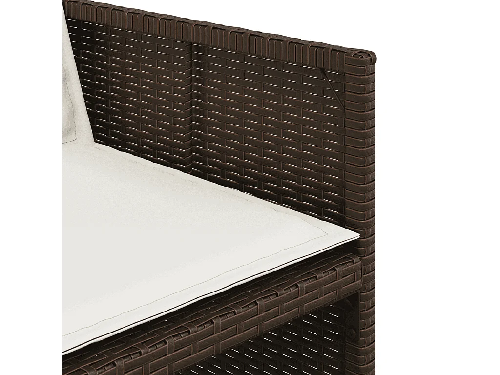 Ensemble à manger de jardin et coussins 11 pcs marron rotin