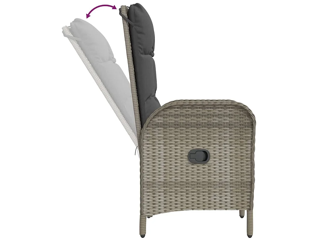 Ensemble à manger de jardin 9pcs et coussins noir et gris