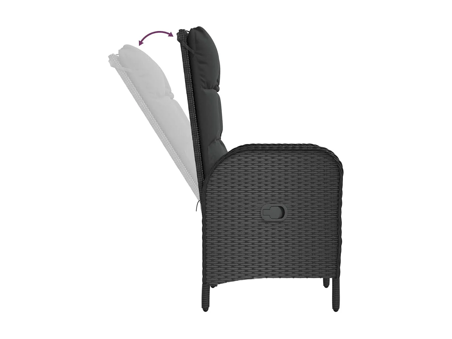 7-tlg. Garten-Essgruppe mit Kissen Schwarz Poly Rattan