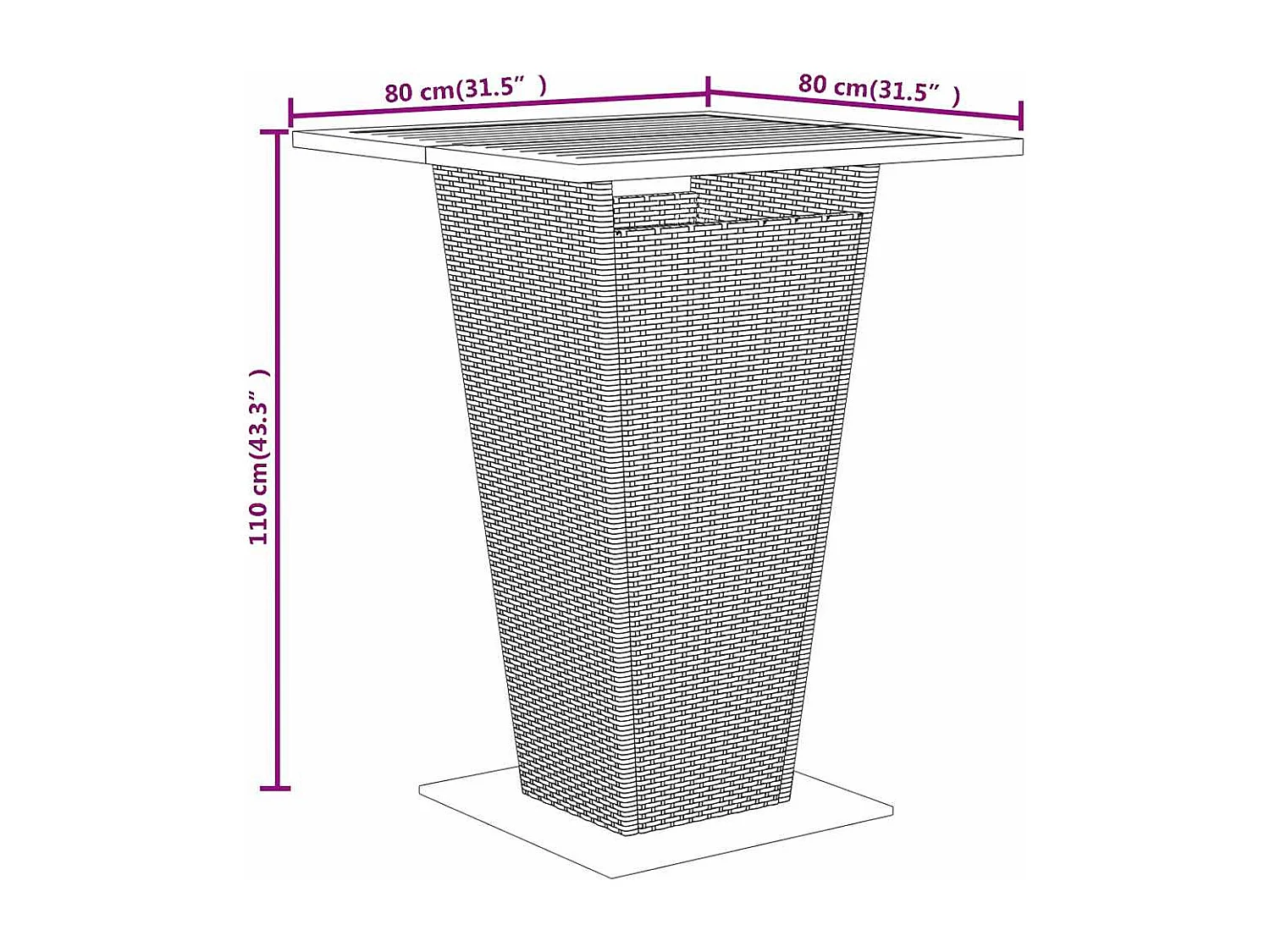 Set Bar Giardino 5 pz Nero Polyrattan e Legno Massello Acacia