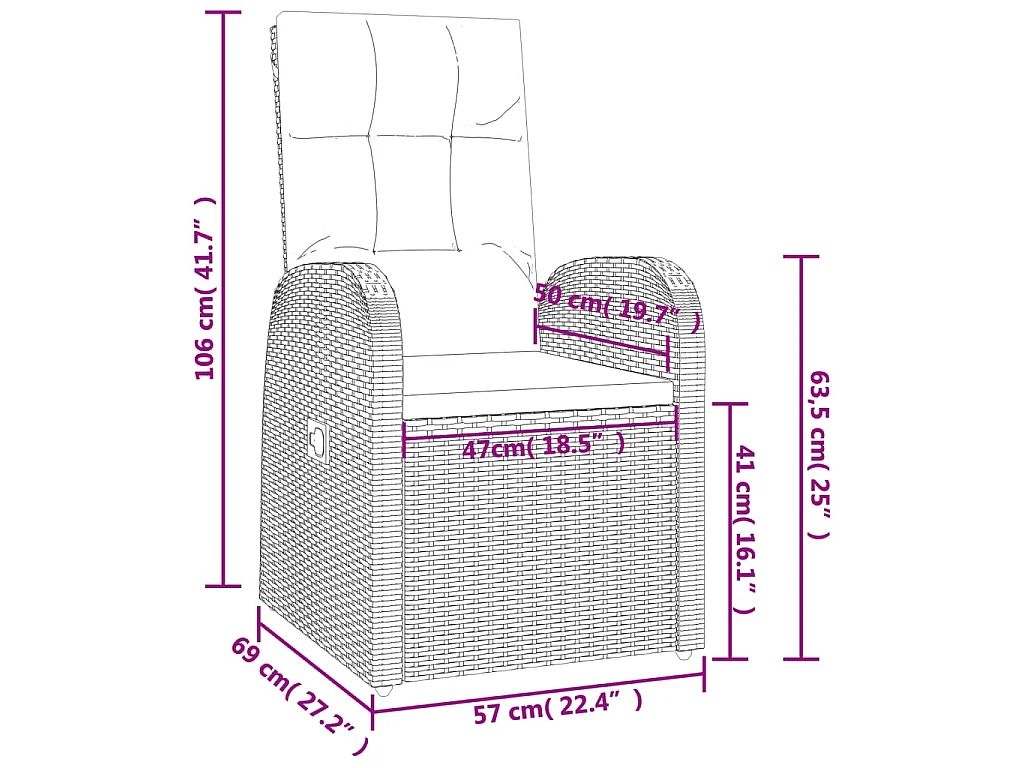 Ensemble à manger de jardin 9pcs coussins noir résine tressée