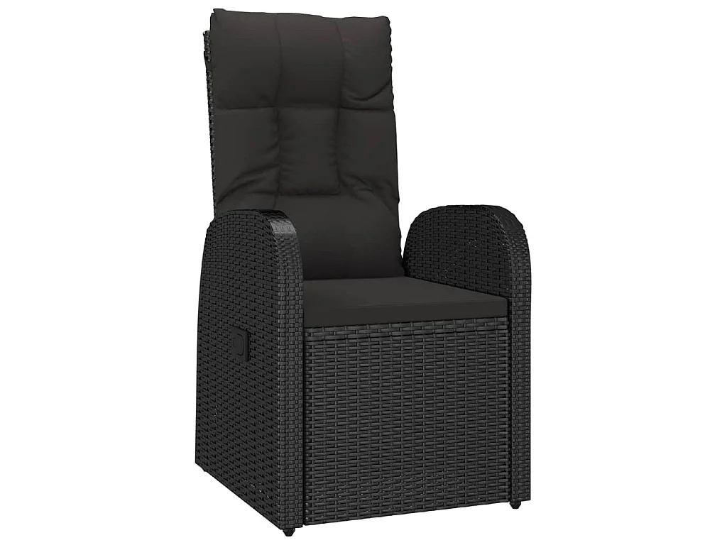 Ensemble à manger de jardin 9pcs coussins noir résine tressée