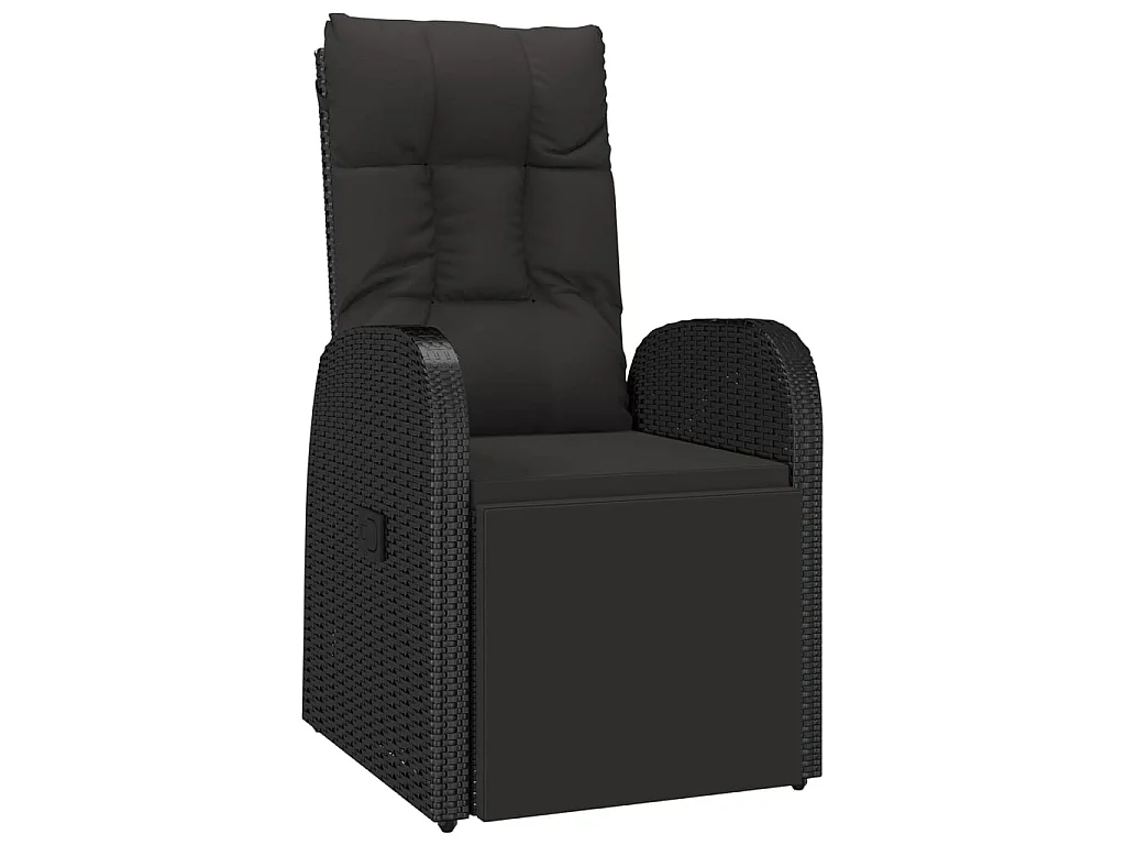 Ensemble à manger de jardin 9pcs coussins noir résine tressée