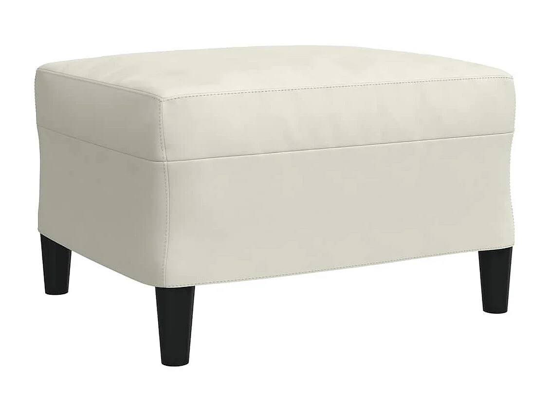 3-tlg. Sofagarnitur mit Kissen Creme Samt