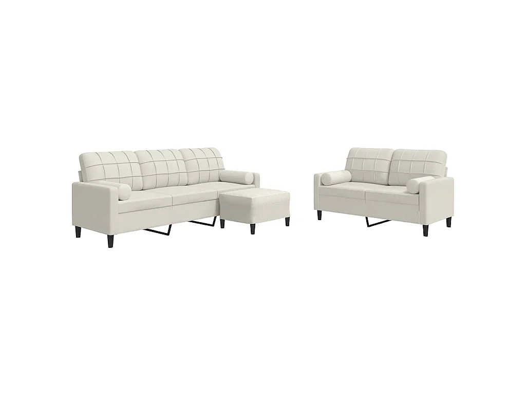 Ensemble de canapés 3 pcs avec coussins et traversins velours