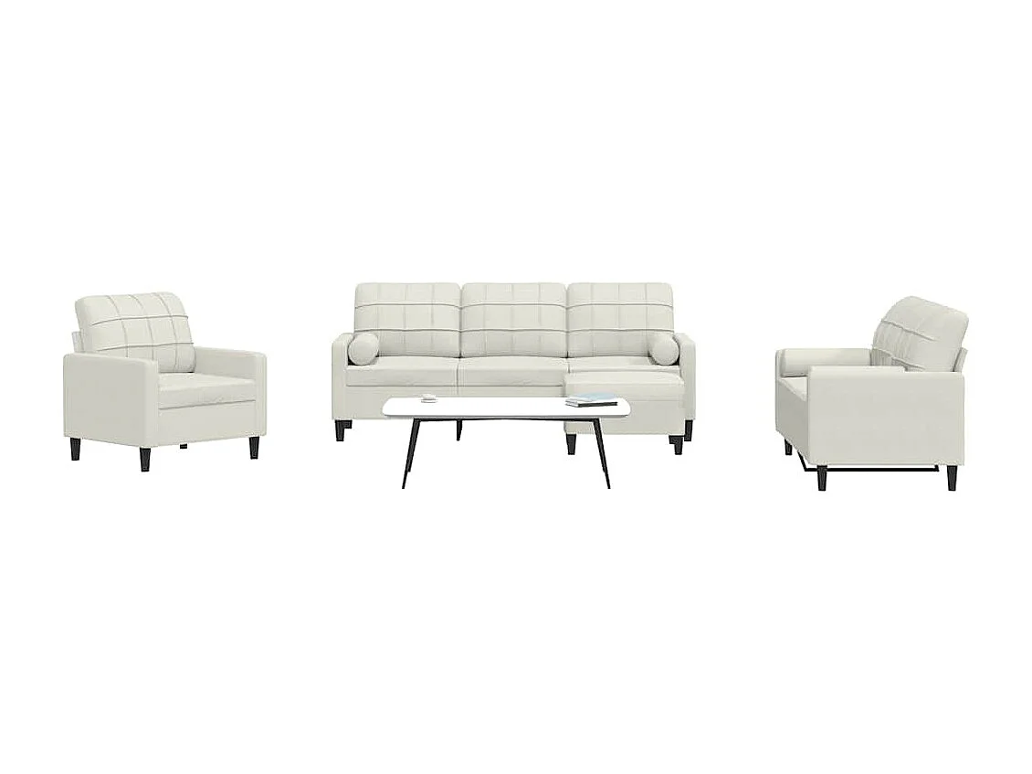 Ensemble de canapés 4 pcs avec coussins et traversins velours