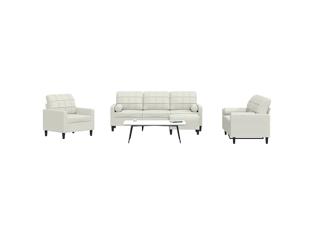 Ensemble de canapés 4 pcs avec coussins et traversins velours