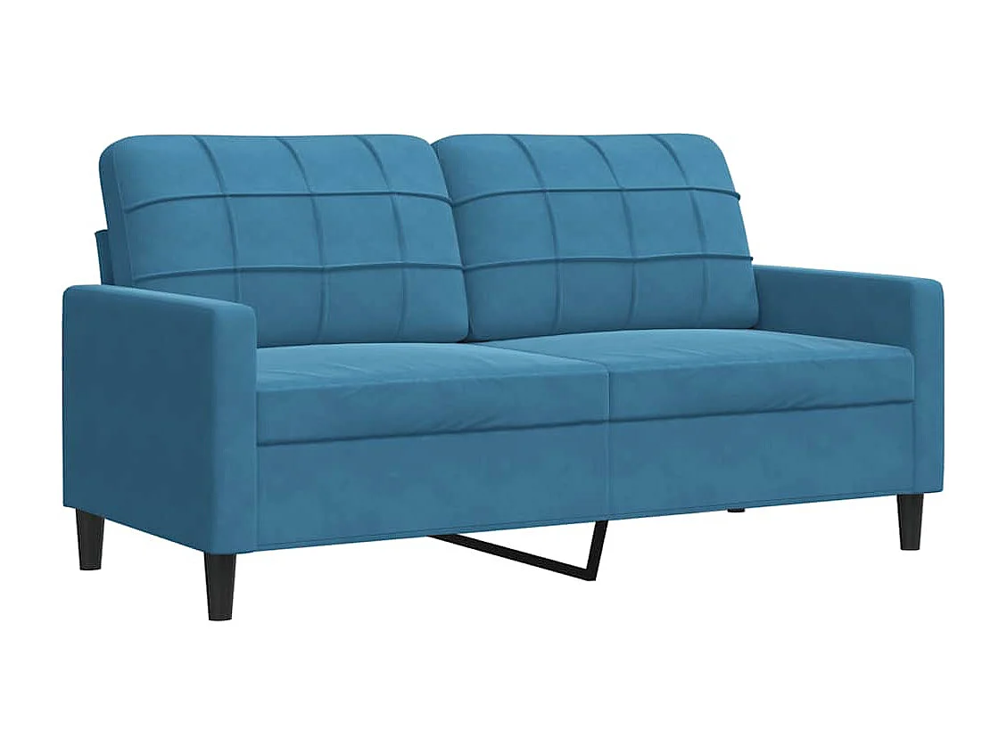 Ensemble de canapés 3pcs et coussins et traversins bleu velours