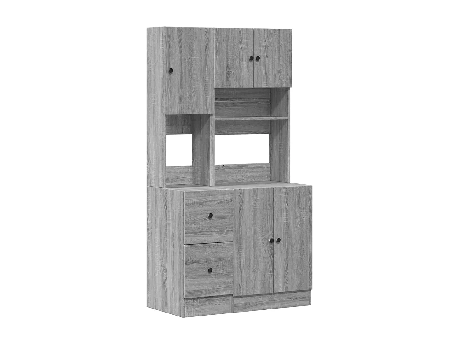 Keukenkast 95x50x180 cm bewerkt hout grijs sonoma eiken
