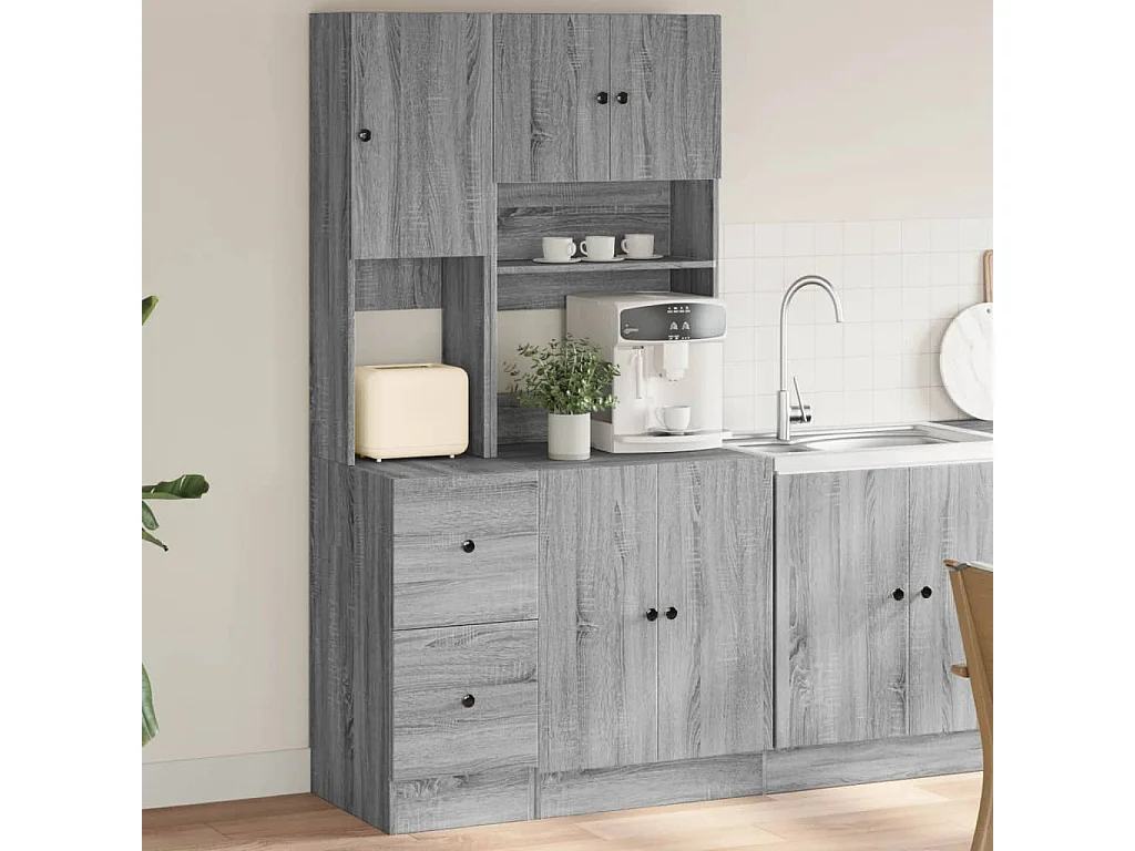 Keukenkast 95x50x180 cm bewerkt hout grijs sonoma eiken