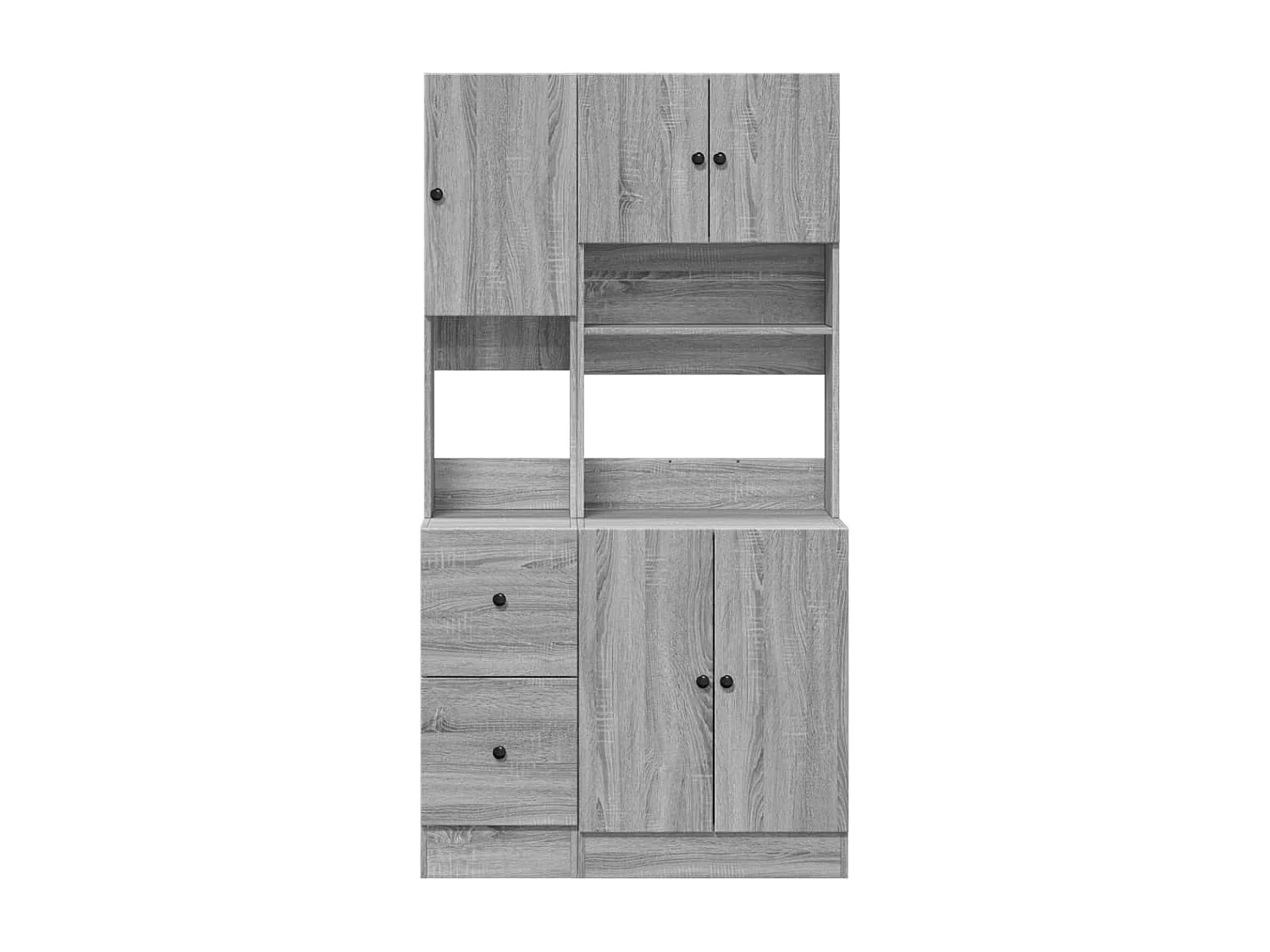 Keukenkast 95x50x180 cm bewerkt hout grijs sonoma eiken