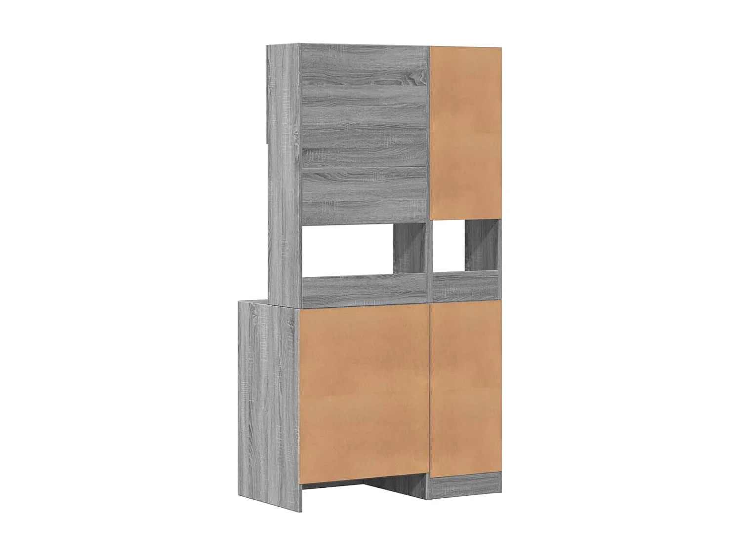 Keukenkast 95x50x180 cm bewerkt hout grijs sonoma eiken
