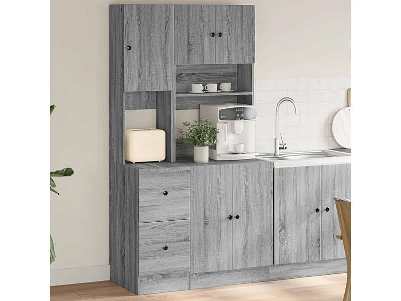 Armoire de cuisine sonoma gris 95x50x180 cm bois d’ingénierie