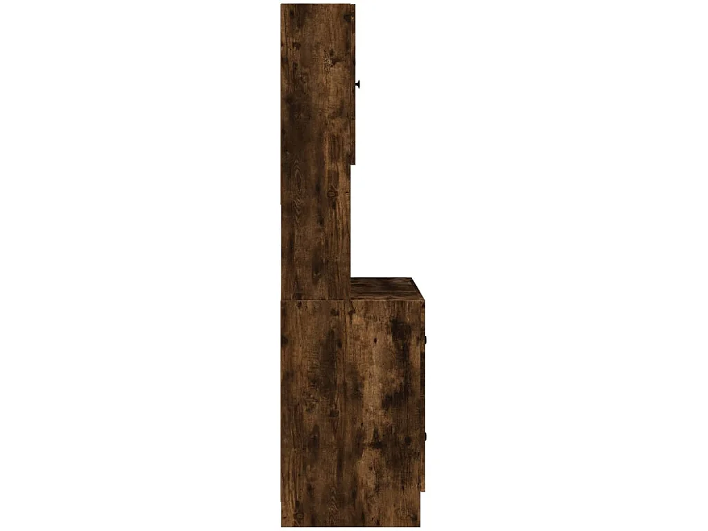 Keukenkast 95x50x180 cm bewerkt hout gerookt eikenkleurig