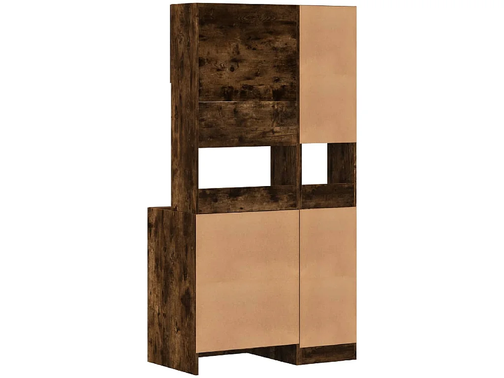 Keukenkast 95x50x180 cm bewerkt hout gerookt eikenkleurig