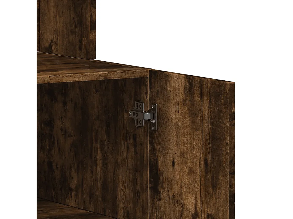 Keukenkast 95x50x180 cm bewerkt hout gerookt eikenkleurig
