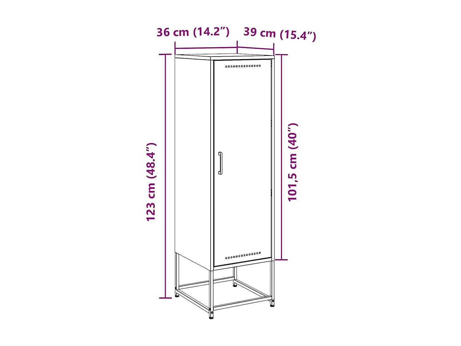 Highboard Olivgrün 36x39x123 cm Stahl