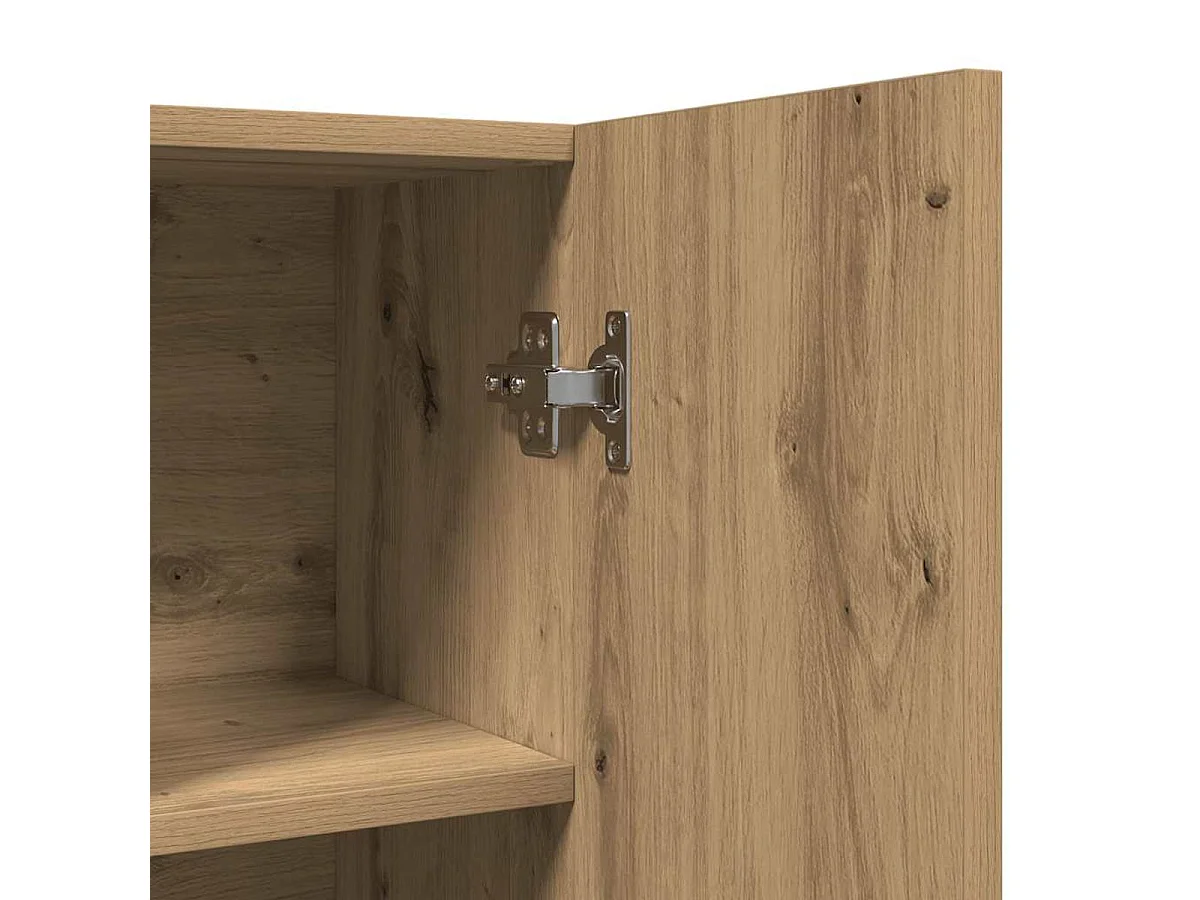 Armario auxiliar Dora 4 estantes + 2 puertas roble 90x70,5x25,5 cm