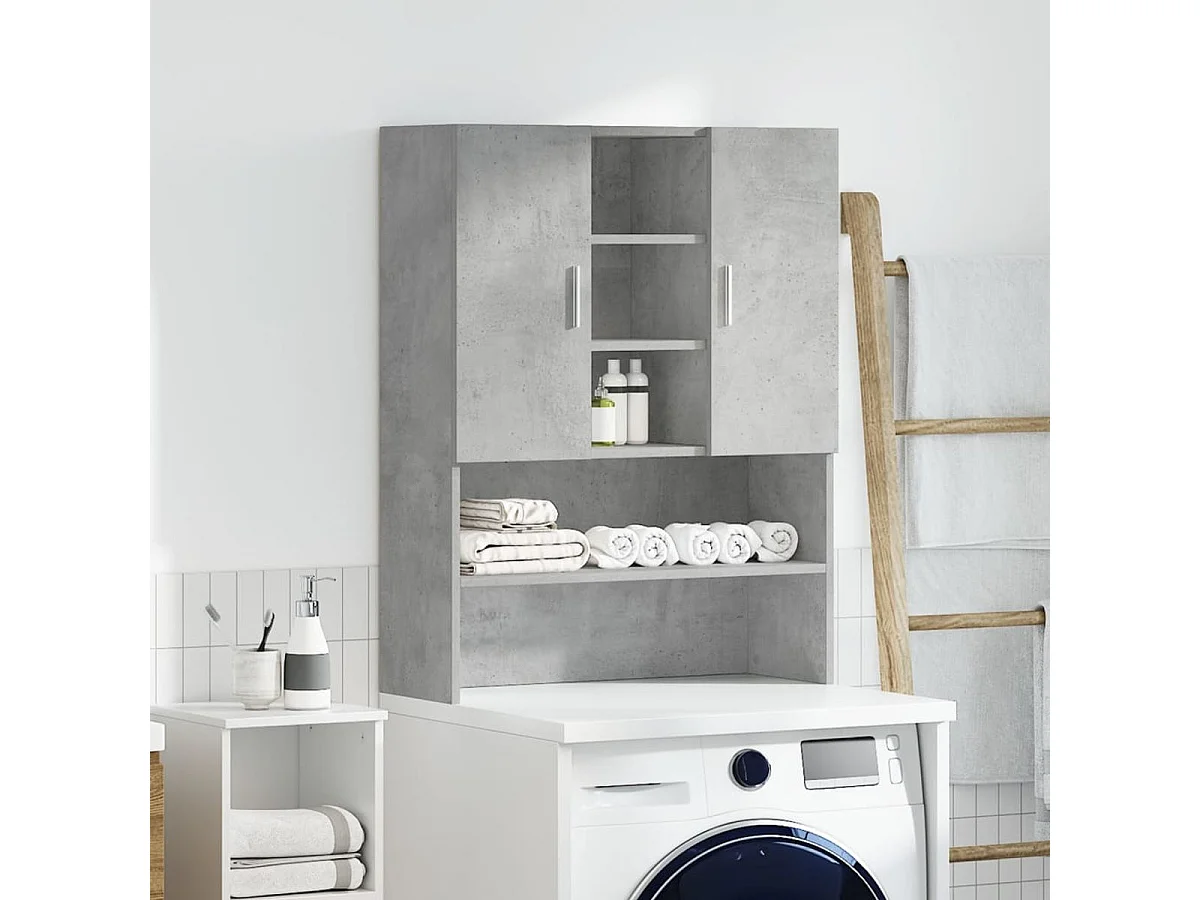 Armario auxiliar Dora 4 estantes + 2 puertas gris oscuro 90x70,5x25,5 cm