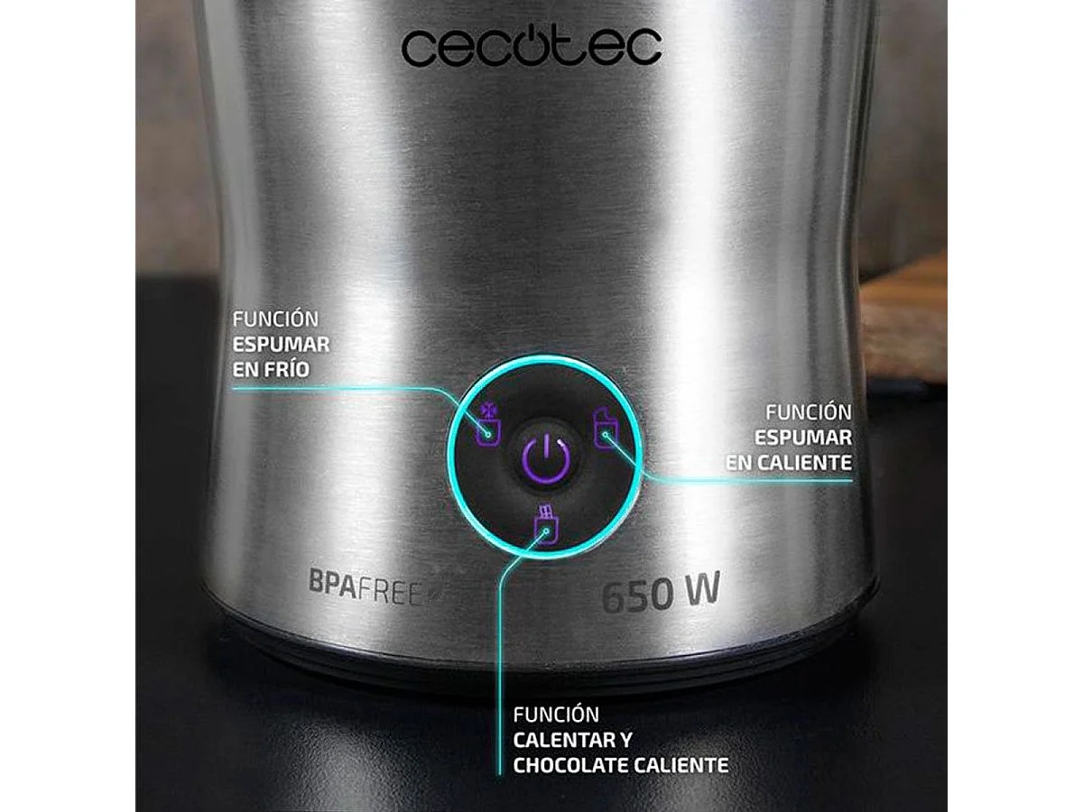 Espumador de leche Cecotec Power Moca Spume 5000 650W 4 modos inox