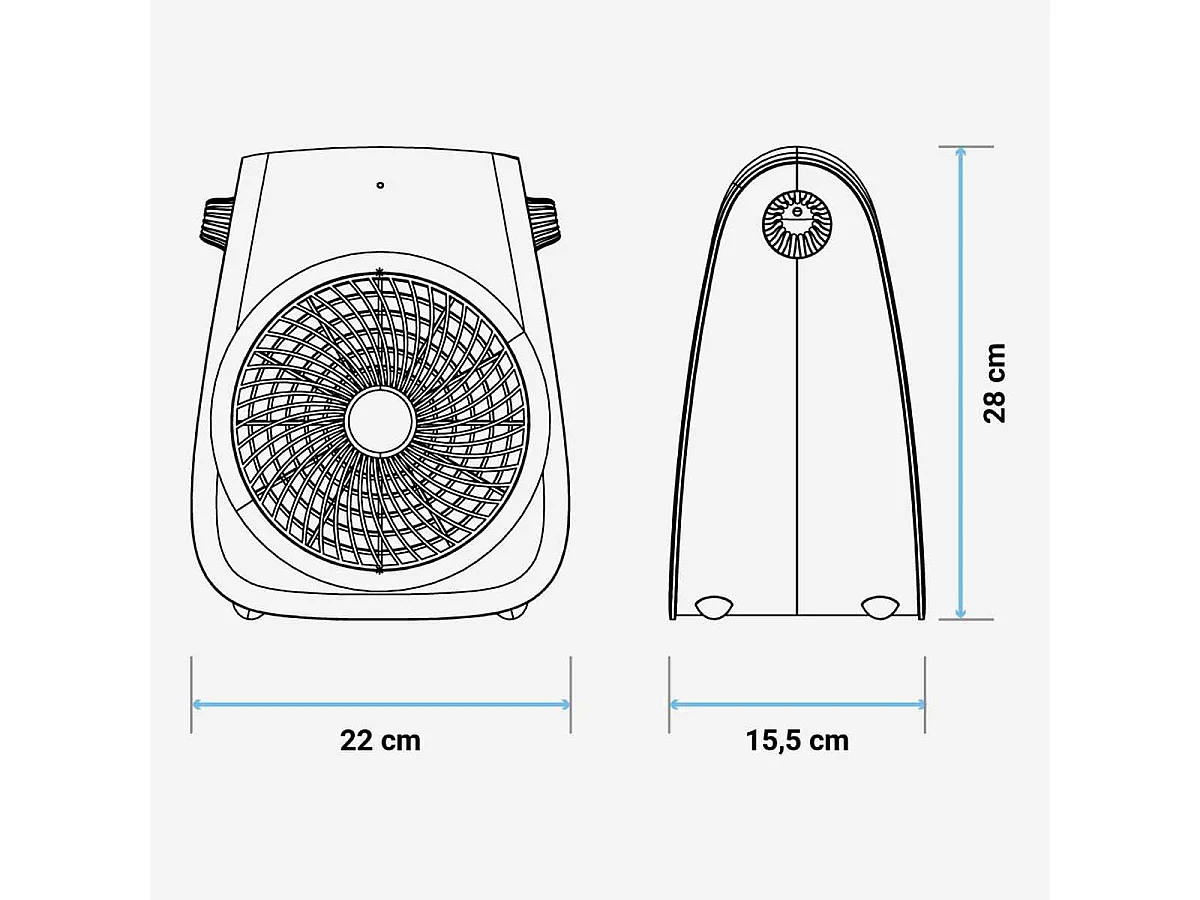 Calefactor ventilador Bávaro 4020 Universal Blue 2000W negro