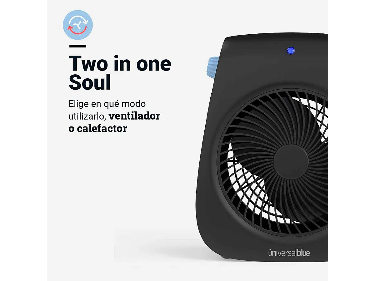 Calefactor ventilador Bávaro 4020 Universal Blue 2000W negro