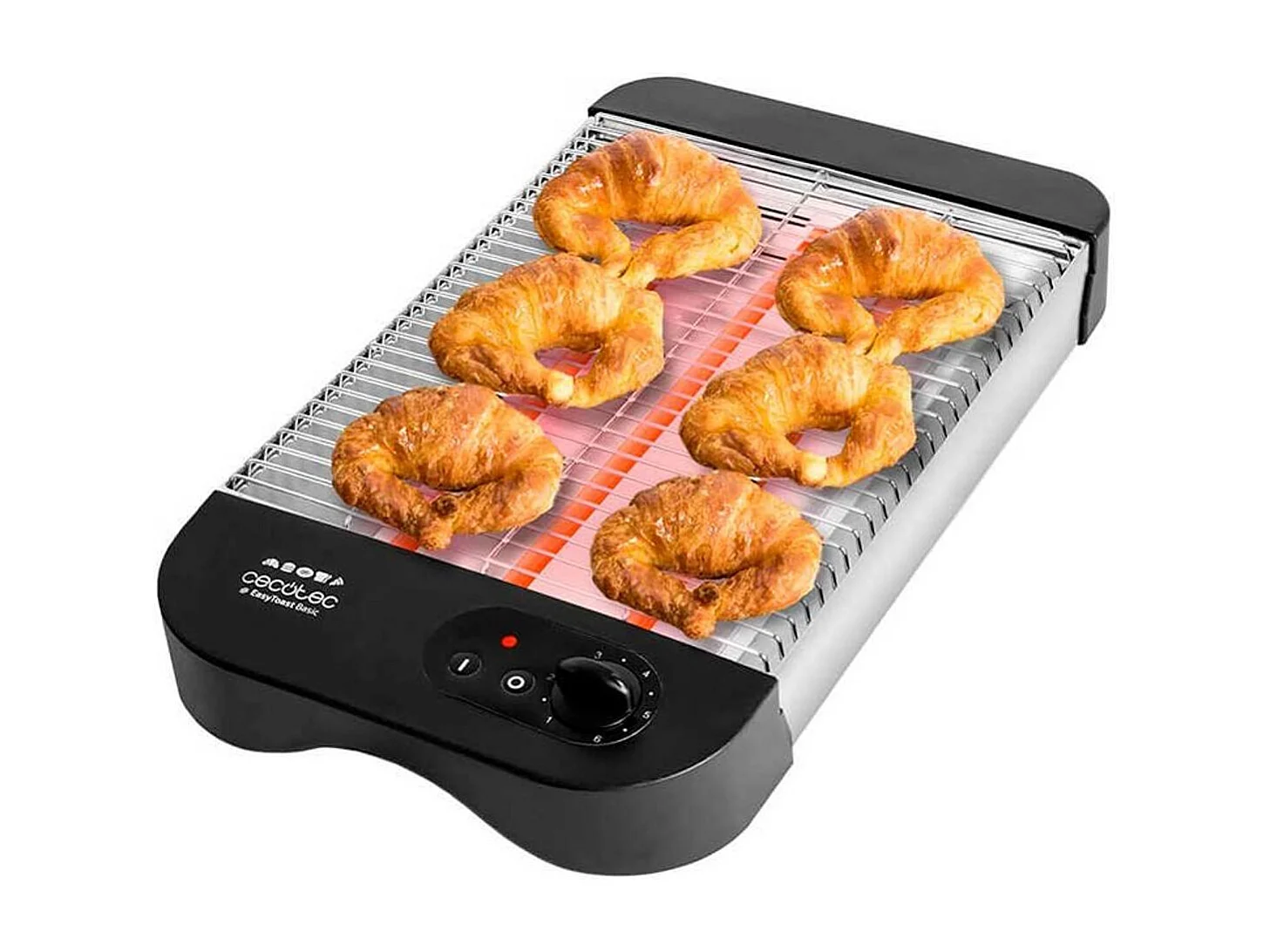 Tostador plano Cecotec EasyToast Basic 900W 6 niveles de potencia inox/negro