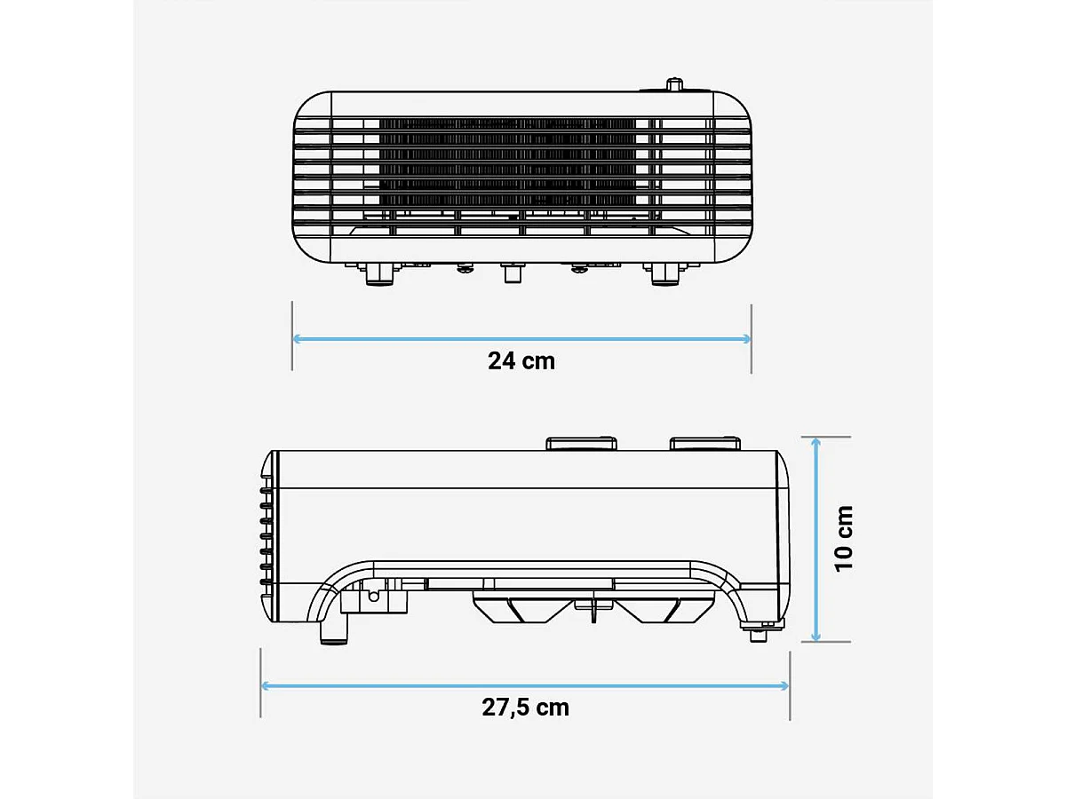 Calefactor ventilador Wakama 4020W Universal Blue 2000W diseño horizontal blanco