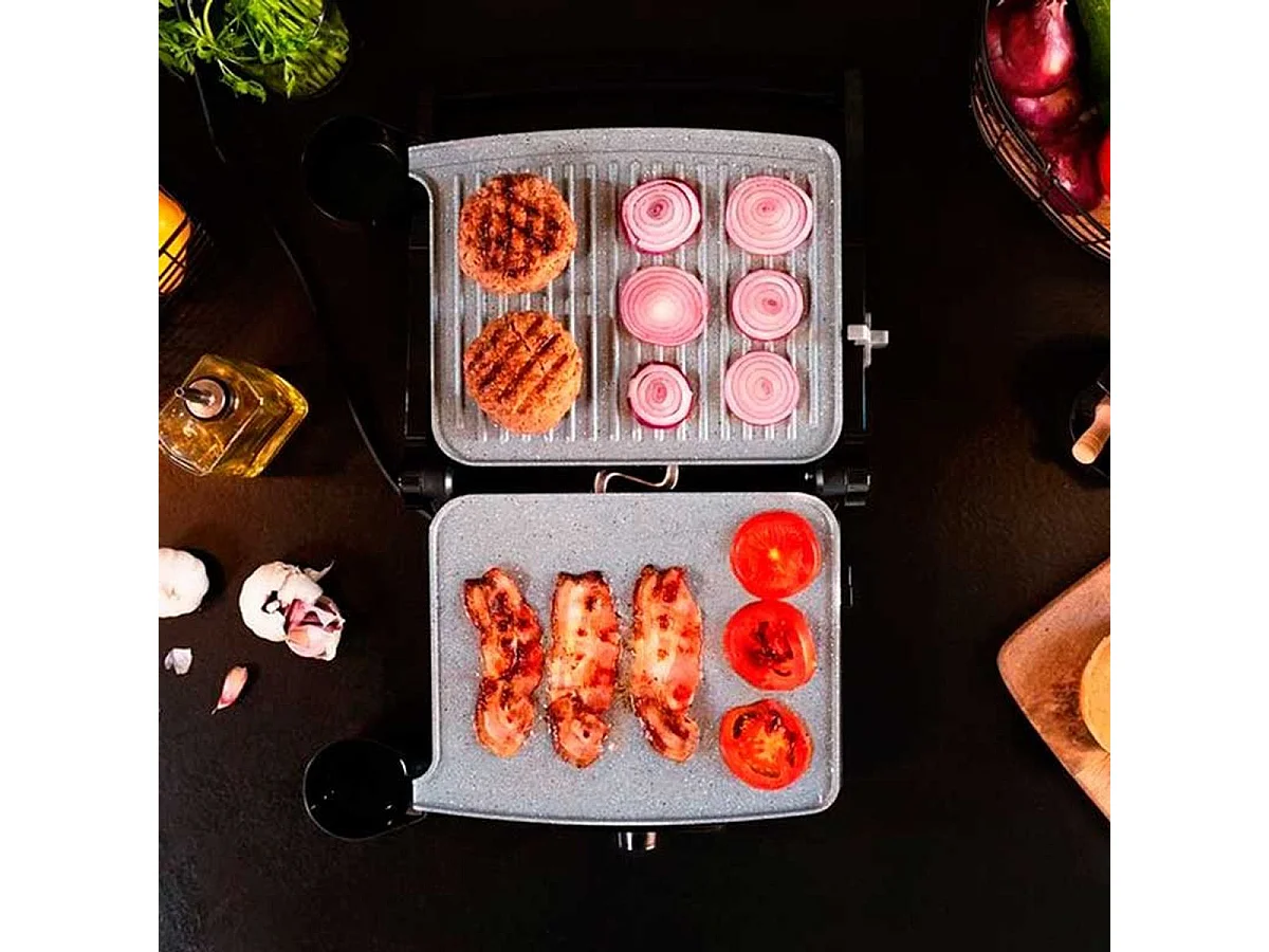 Parrilla eléctrica Cecotec Rock'nGrill 2000 Stone Ceramic Mix&Grill 2000W negro